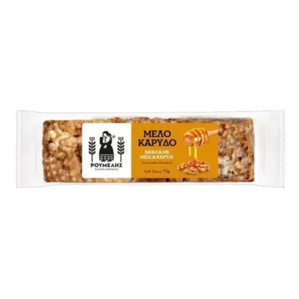 Roumelis Melokarydo Wafel met Honing & Walnoot 75 gr